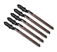Amtech 5pc Wood Jigsaw Blade Set (AMT101AOF), Bi-Metal T-Shank, 81 mm, 20 TPI for Fine, Curved Cuts in Laminates 1.5 15 mm