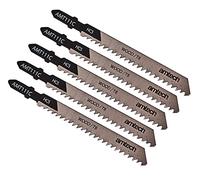 Amtech 5pc Wood Jigsaw Blade Set (AMT111C), HCS T-Shank, 100 mm, 8 TPI for Straight, Coarse Cuts in Softwood, Chipboard and Plywood