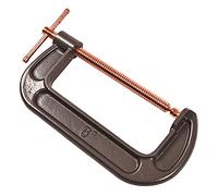 Amtech 6" Heavy Duty G-Clamp, Steel Frame with Copper-Coated Screw & Swivel Pad for Secure, Versatile Clamping in Woodworking, Metalwork & DIY Projects