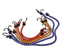 Amtech 6pc Bungees 8mm, Assorted 30/45/60cm Lengths with Hooks, For Tarps, Bikes, Boats and General Securing.