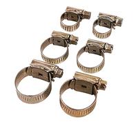 Amtech 6pc Hose Clip Set, Zinc Coated with Multiple Sizes, for Reliable Sealing in Garden and Household Applications.