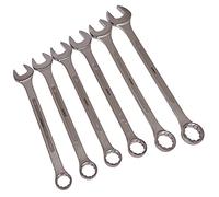 Amtech 6pc Jumbo Combination Metric Spanner Set (32 50 mm), Drop-Forged Heat-Treated Steel with Chrome Finish and Storage Clasp for Heavy-Duty Work