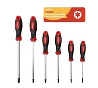 Amtech - 6pc Security Torx Screwdriver Set, T10-T40 Chrome Vanadium Drivers with Soft-Grip Handles for Tamper-Resistant Fasteners in Electronics and Automotive Work