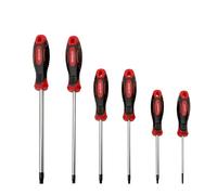 Amtech - 6pc Security Torx Screwdriver Set, T10-T40 Chrome Vanadium Drivers with Soft-Grip Handles for Tamper-Resistant Fasteners in Electronics and Automotive Work
