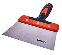 Amtech - 7" Scraper, Soft-Grip Comfort, Flexible Spring Steel Blade for Fast Paint, Wallpaper & Adhesive Removal, smooths and preps Large Areas for Decorating, 175mm Blade
