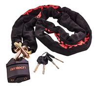 Amtech 72" Sleeved Chain Lock, 9 mm Square Links with 65 mm Weather-Resistant Padlock and 4 Keys, Ideal for Bikes and Motorbikes