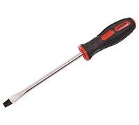 Amtech - 8mm Slotted Screwdriver, Chrome Vanadium Blade, Magnetised Tip, Soft-Grip Handle, Extended Reach for Larger Fixings, 150mm (6")
