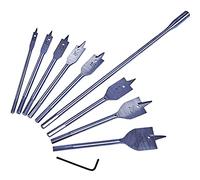 Amtech F1435 8 Piece Flat Wood bit Set with 30mm (12") Extension