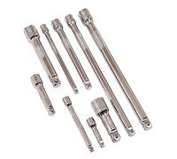 Amtech 9 pc Wobble Extension Bar Set with ¼" ?" ½" Drives, Chrome Vanadium Steel for Durability & Multi-Angle Access in Automotive Repairs
