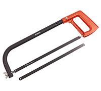Amtech - Adjustable Hacksaw, Lightweight Aluminium Handle, Steel Frame Fits 250mm/300mm Blades, 24 TPI Carbon Steel Blade + Spare, Precise Metal & Plastic Cutting, 12"