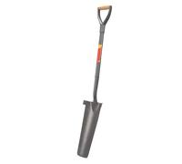 Amtech - All Steel Newcastle Drainer, Solid Forged Blade, Contoured Handle for Comfort, Built for Deep Narrow Trenches and Post Holes (28 in)