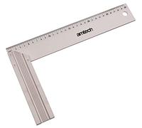 Amtech - Aluminium Tri Square, Clear metric graduations with hanging hole, For carpentry and metalwork layout, 300 mm / 12 in