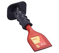 Amtech Bolster Chisel for Brick Cutting and Shaping, Induction-Hardened Steel Blade, Octagonal Shaft with Rubber Guard for Comfort, 75 mm (3")