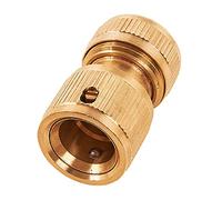 Amtech Brass Water-Stop Hose Connector, Auto Shut-Off When Uncoupled, Durable Weatherproof Build, for Fast Accessory Changes, 13mm (1/2")