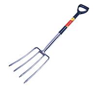 Amtech - Digging Fork for Weeding, Digging Up Soil, and Other Gardening Needs, Heavy Duty DIY, Easy to Use, Durable and Long Lasting with Hardened Stainless Steel Blade, D-Shaped Handle (24”)