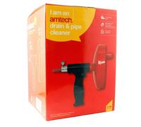 Amtech Drain Pipe Cleaner Unblocker Spring Steel Wire 6mm X 4M Wastepipe Sink Clearer