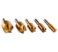 Amtech F0840 5 Piece Titanium-Coated Countersink Bit Set