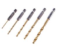 Amtech F1110 5 Piece 6.25mm (1/4") Titanium Coated High Speed Steel (Hss) Drill Bit Set