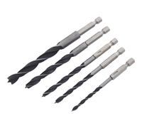 Amtech F1735 Hex Shank Wood Drill Bit Set, 5-Piece (4-10mm), 1/4-Inch Hex Shank, Fits 1/4-Inch Hex Cordless Screwdrivers