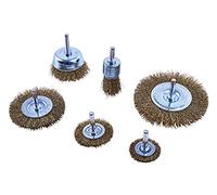 6pc Wire Wheel Brush Set - wheel brush wire set rotary cup 6pc 6mm shank rust paint weld decarb amtech removal
