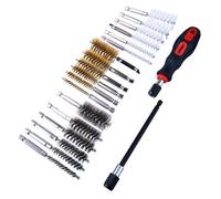 Amtech F3525 Wire Brushes For Cleaning, 20 Piece Wire Brush Kit Includes Steel Brush, Brass Brush And Nylon Brush