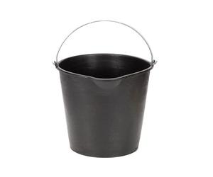 Amtech - Flexi Bucket for Carrying Water, Soil, Bricks, Super Strong Reinforced Handles, Home DIY, Eco Friendly, Durable, Long Lasting, Heavy Duty, Cold Resistant (Black) (13L)