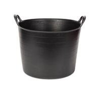 Amtech - Flexi Tub For Carrying Water, Soil, Bricks, Super Strong Reinforced Handles, Heavy Duty, Cold Resistant (Black) (42L)