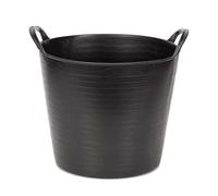 Amtech - Flexi Tub for Carrying Water, Soil, Bricks, Super Strong Reinforced Handles, Home DIY, Eco Friendly, Durable and Long Lasting, Heavy Duty, Cold Resistant (Black) (26L)