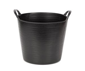 Amtech - Flexi Tub for Carrying Water, Soil, Bricks, Super Strong Reinforced Handles, Home DIY, Eco Friendly, Durable and Long Lasting, Heavy Duty, Cold Resistant (Black) (26L)