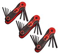 Amtech - Folding Key Set with Hex, Ball-End Hex & Torx, Chrome Vanadium Steel, Pocket-Ready Multi-Tool for Furniture Assembly, Bike Repairs, Appliances & General DIY, Ergonomic Grip Handle, 3pc