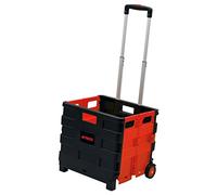 Amtech - Folding Shopping Trolley on Wheels, Easy to Assemble, Collapsible for Easy Transport in Car Boot, Great for Tools, Groceries, and Heavy Loads, Lightweight, Sturdy (25kg Capacity)