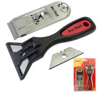 Amtech G0961 2-Piece Window Scraper Set with Retractable Blades - Paint and Varnish Remover Tool