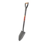 Amtech - Garden Shovel, Heavy Duty General Service Utility Shovel for Tarmac, Concrete Mixing, and More, Durable All-Steel Body, Comfortable Grip, Hammertone Grey (28”)