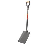 Amtech - Garden Shovel, Heavy Duty Square Mouth Shovel for Tarmac, Mixing Concrete, and More, Durable All-Steel Body, Comfortable Grip, Hammertone Grey (28”)