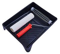 Amtech Gloss Finish 9" Roller Tray Kit for Emulsion, Varnish & Oil Paints, 4 mm Mohair Sleeve with Low Shedding