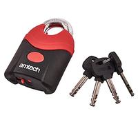 Amtech Heavy Duty 70mm Security Padlock, Solid Steel Body with 10mm Hardened Shackle and 4 Keys, for Securing Gates, Garages and Outdoor Units.