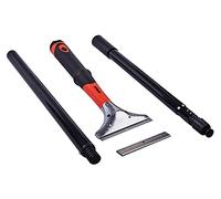Amtech - Heavy Duty Scraper Tool with Extendable Pole for Removing Old Wallpaper, Home DIY, Easy to Use, Durable and Long Lasting, Includes 6 Blades with Safe Storage
