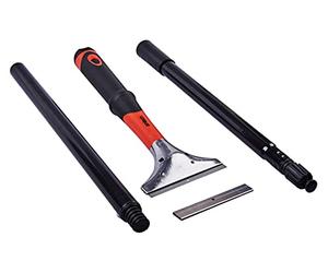 Amtech - Heavy Duty Scraper Tool with Extendable Pole for Removing Old Wallpaper, Home DIY, Easy to Use, Durable and Long Lasting, Includes 6 Blades with Safe Storage