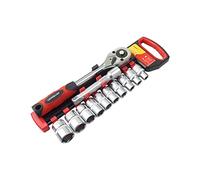 Amtech I0371 Socket Set, 12pc Chrome Vanadium Steel Metric Wrench Kit, 45 Tooth Ratchet Set with Quick Release