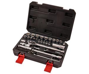 Amtech I0635 52 Piece 1/4" And 3/8" 12 Point Socket Set