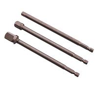 Amtech 3pc Long Impact Drill Bit Socket Adapter Set Extension Bar 1/4" 3/8" 1/2"
