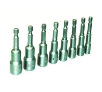 Amtech I5725 Magnetic Hex Nut Driver Set, 8 Pieces, Metric, Quick Change ¼ Inch Shank, Bit Sizes: 6mm-13mm