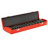 Amtech I7005 10 Piece 1/2 Inch Drive Deep Impact Socket Set, Metric 11mm - 24mm, Square Drive, CR-V, Metal Storage Case