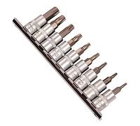 10pc 3/8'' Torx Socket Set - 38 Bit Rail Star Drive T10 T55 Torque Male Sockets - torx 38 set bit socket rail star 10pc drive t10 t55 torque male