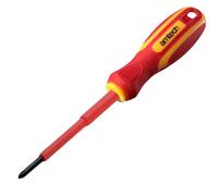 Amtech L0652 PZ1 VDE Insulated Electrical Screwdriver - 80mm Pozidriv™ Tip, 1000V Rated, Chrome Vanadium Shaft