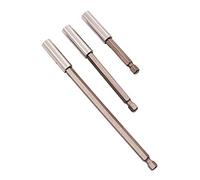 Amtech L2210 Magnetic Bit Holders, 3 Piece Set, 150mm, 100mm and 75mm Lengths, ¼ inch Hex Drive, Quick Release Drives