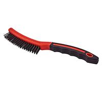 Amtech Long Handle Wire Brush, 25 mm Hardened Bristles with Soft-Grip Handle, Ideal for Large-Area Cleaning