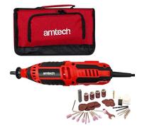Amtech - Mini Rotary Tool - DIY Tool for Engraving, Sanding, Drilling and More, Easy to Use with 6 Speed Settings, Corded, Electric, Lightweight and Ergonomic, Accessories Included (135W, 230V)