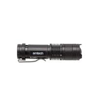 Amtech - Mini Torch Set for Camping, Hiking, Car Repairs, Everyday Use, and More, Adjustable Brightness with 3 Lighting Modes, Rechargeable, Portable with Metal Clip