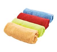 Amtech - Multi-Purpose Microfibre Cloths for Variety of Cleaning Tasks, Anti-Static and Easily Traps Dirt without Damaging Surfaces, Vibrant Colours, Washable and Reusable (4 Pack)